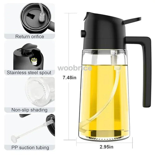 Olive Oil Spray Bottle for Oil Bottle Pouring for Cooking Oil Spices Camping Dispenser with Automatic Lid Spice Shaker - The Holding Company